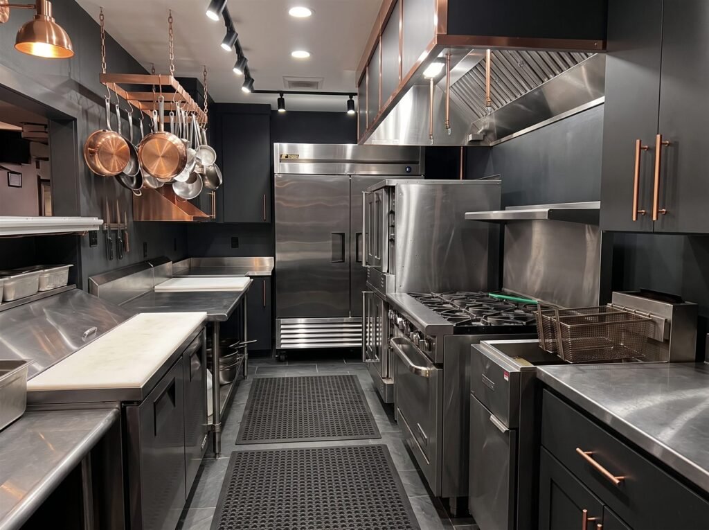 Restaurant kitchen after renovation