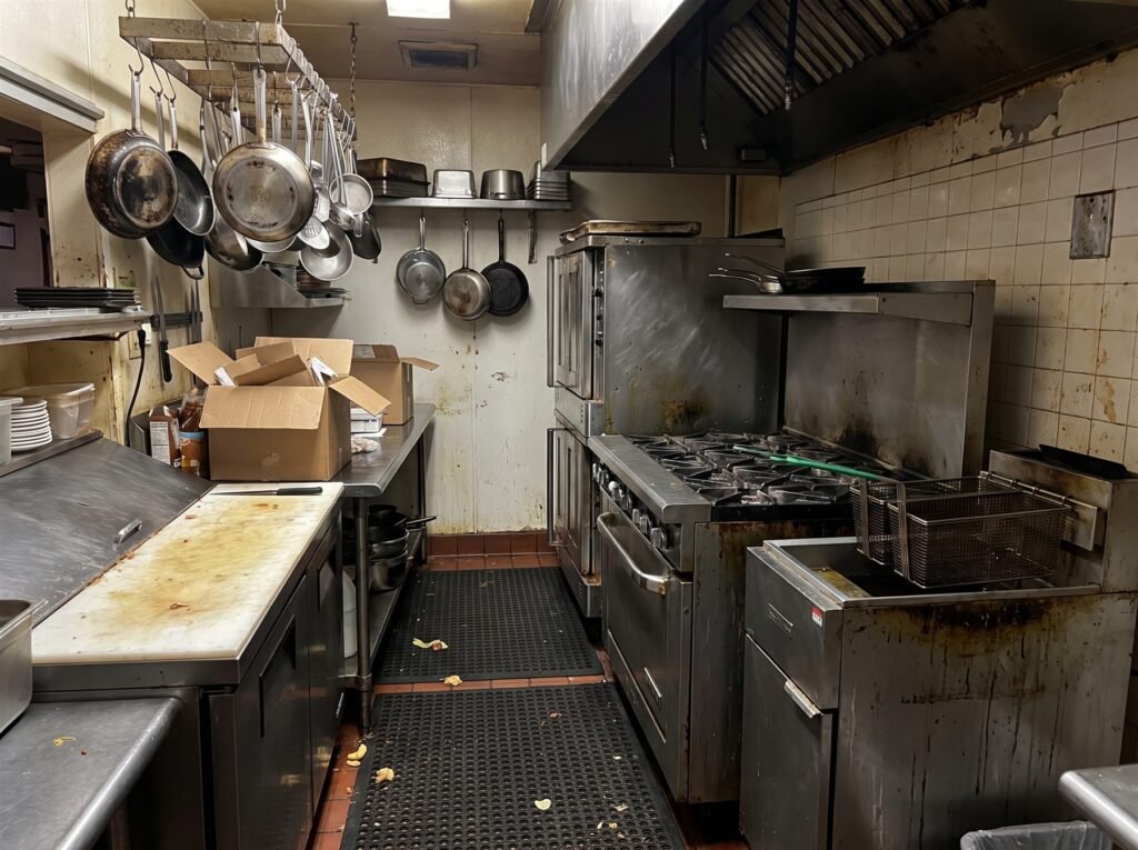 Restaurant kitchen before renovation