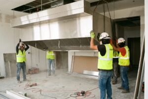 Kitchen exhaust hood installation